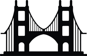Iconic Silhouette Illustration of the Golden Gate Bridge. golden gate bridge silhouette vector design