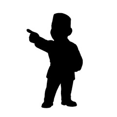 Child Silhouette Pointing Direction Concept