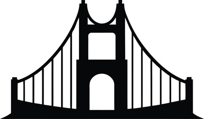 Iconic Silhouette Illustration of the Golden Gate Bridge. golden gate bridge silhouette vector design