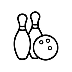 Icon of a bowling ball and pins representing the sport