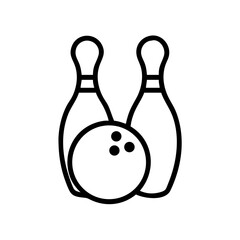 Icon of a bowling ball and pins representing the sport