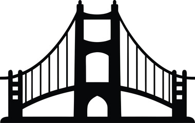 Iconic Silhouette Illustration of the Golden Gate Bridge. golden gate bridge silhouette vector design