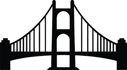 Iconic Silhouette Illustration of the Golden Gate Bridge. golden gate bridge silhouette vector design