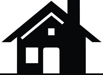 Home silhouette vector, home icon symbol, house black vector silhouette illustration