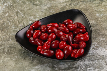 Ripe sweet juicy digberry cornel