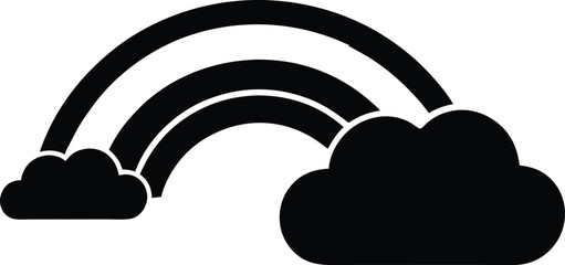 Rainbow icon, Rainbow silhouette vector on white background