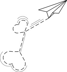 Paper Plane Dotted Line