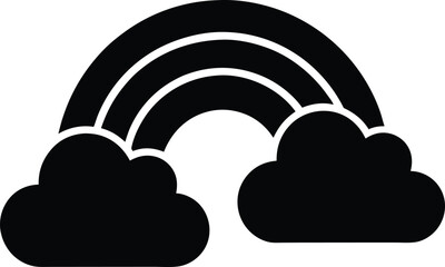 Rainbow icon, Rainbow silhouette vector on white background