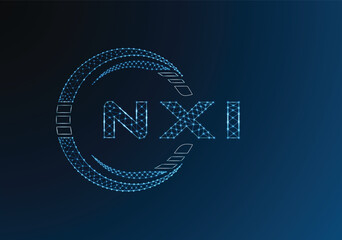 NXI low poly letter logo vector design. NXI lower poly logo design. Low poly logo.