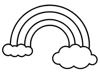 Rainbow line art silhouette vector, Rainbow icon outline vector illustration