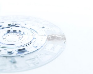 Abstract futuristic technology white circular design