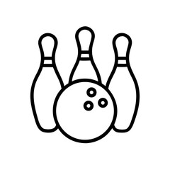 Icon of a bowling ball and pins representing the sport