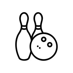 Icon of a bowling ball and pins representing the sport