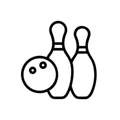 Icon of a bowling ball and pins representing the sport