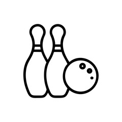Icon of a bowling ball and pins representing the sport