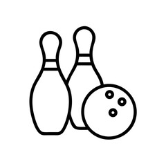 Icon of a bowling ball and pins representing the sport