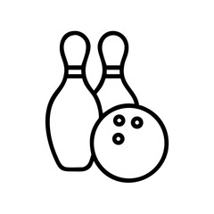 Icon of a bowling ball and pins representing the sport