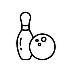 Icon of a bowling ball and pins representing the sport