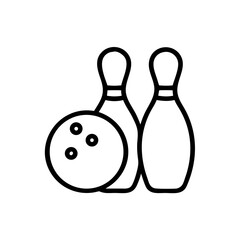 Icon of a bowling ball and pins representing the sport