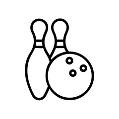 Icon of a bowling ball and pins representing the sport