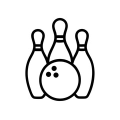 Icon of a bowling ball and pins representing the sport