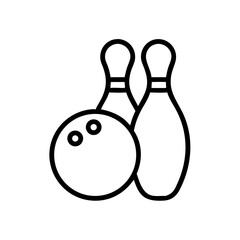 Icon of a bowling ball and pins representing the sport