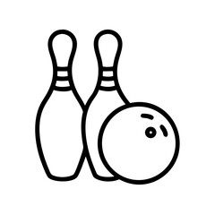 Icon of a bowling ball and pins representing the sport
