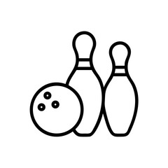 Icon of a bowling ball and pins representing the sport
