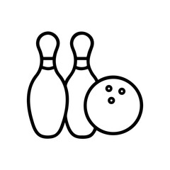 Icon of a bowling ball and pins representing the sport