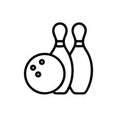 Icon of a bowling ball and pins representing the sport