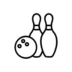 Icon of a bowling ball and pins representing the sport