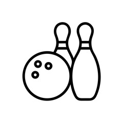 Icon of a bowling ball and pins representing the sport
