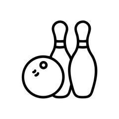 Icon of a bowling ball and pins representing the sport