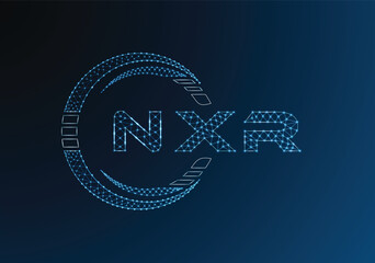 NXR low poly letter logo vector design. NXR lower poly logo design. Low poly logo.
