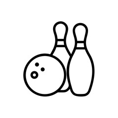 Icon of a bowling ball and pins representing the sport