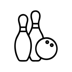 Icon of a bowling ball and pins representing the sport