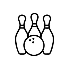 Fototapeta premium Icon of a bowling ball and pins representing the sport