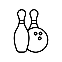 Icon of a bowling ball and pins representing the sport