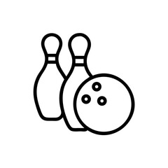 Icon of a bowling ball and pins representing the sport