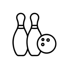 Icon of a bowling ball and pins representing the sport
