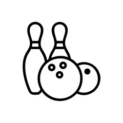 Icon of a bowling ball and pins representing the sport