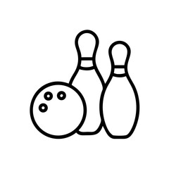 Icon of a bowling ball and pins representing the sport