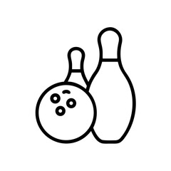 Icon of a bowling ball and pins representing the sport