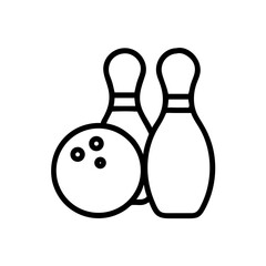 Icon of a bowling ball and pins representing the sport