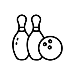 Icon of a bowling ball and pins representing the sport