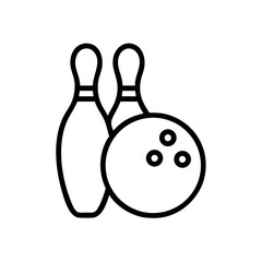 Icon of a bowling ball and pins representing the sport