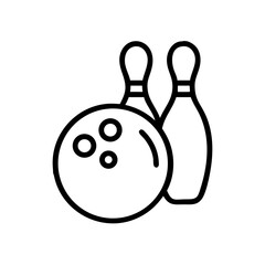 Icon of a bowling ball and pins representing the sport
