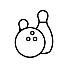 Icon of a bowling ball and pins representing the sport