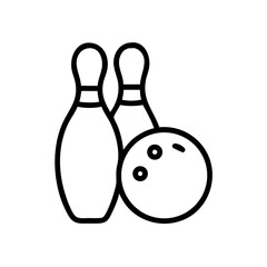 Icon of a bowling ball and pins representing the sport