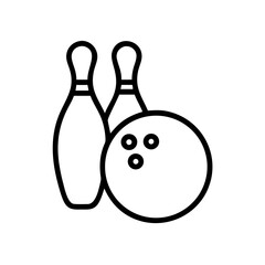Icon of a bowling ball and pins representing the sport